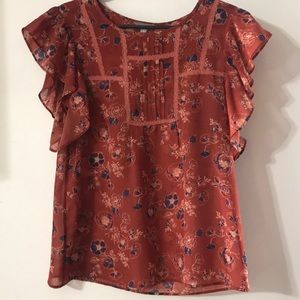 Dark orange business casual top